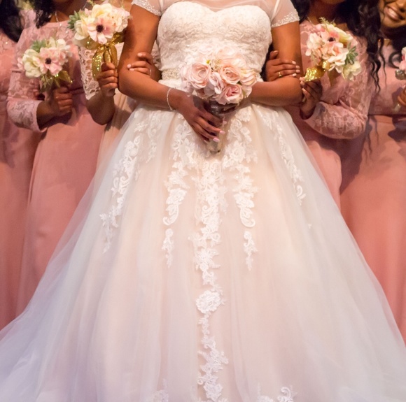 lace and tulle ball gown